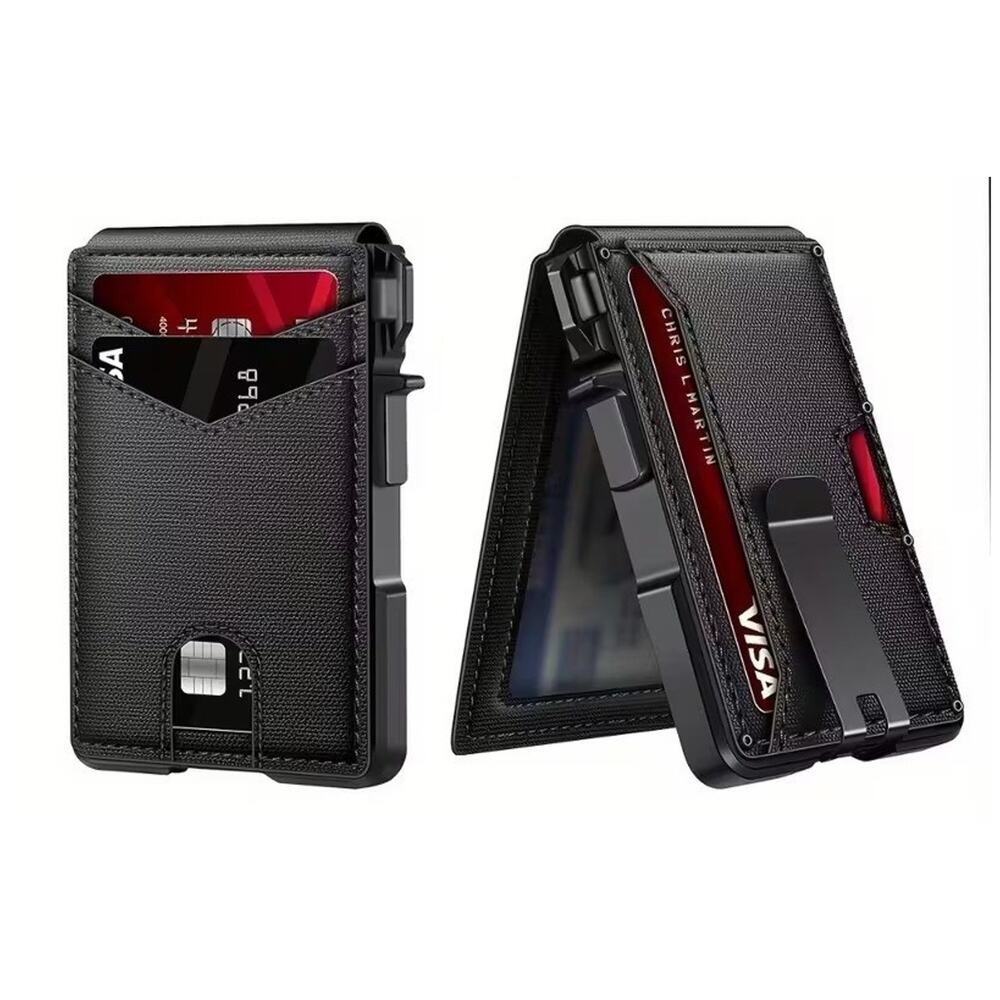Slim Minimalist Wallet with Cash Clip, Pop Up Cards ID Holder RFID Blocker - US